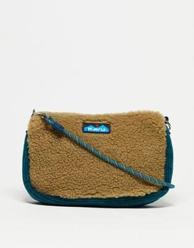 KAVU | Kavu so snuggy borg cross body bag in green 