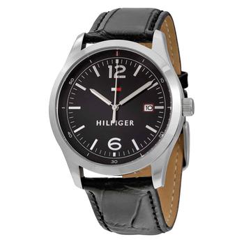 tommy hilfiger手表是什么牌子, Tommy Hilfiger | Table Black Dial Black Leather Mens Watch 1710350商品图片 