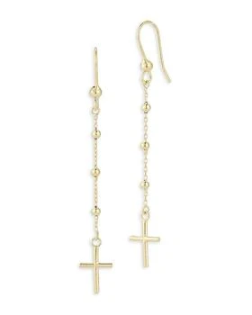 Moon & Meadow | 14K Yellow Gold Cross Rosary Drop Earrings,商家Bloomingdale's,价格¥2187