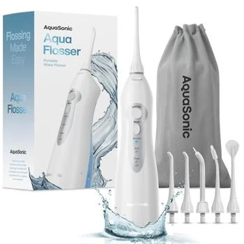 AquaSonic品牌, 商品AquaSonic Aqua Flosser - Cordless Rechargeable Water Flosser for Teeth - Waterproof, Portable Oral Irrigator for Dental Cleaning with 5 Jet Tips – Braces Home Travel, 价格¥349