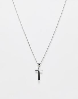 ASOS | ASOS DESIGN neck chain with dagger pendant in silver tone商品图片,