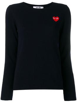 推荐COMME DES GARCONS PLAY - Wool Embroidered Heart Sweater商品