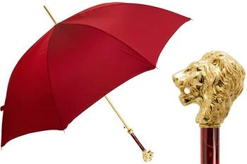 推荐Pasotti 葩莎帝 酒红色金色狮子头手柄晴雨伞-红色商品