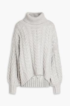 N.PEAL | Oversized cable-knit cashmere turtleneck sweater商品图片,6.5折