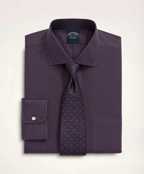 Brooks Brothers | Stretch Big & Tall Dress Shirt, Non-Iron Poplin English Spread Collar Gingham 