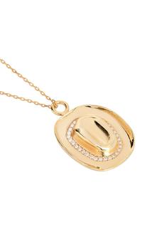 Gabi Rielle好不好, Gabi Rielle | 14K Gold Plated Sterling Silver CZ Cowboy Hat Pendant Necklace商品图片 4.8折