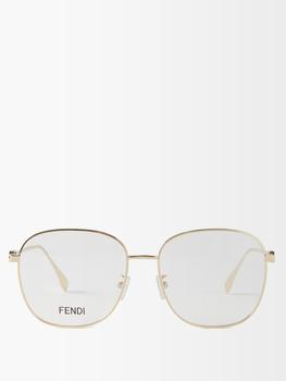 fendi眼镜价格, Fendi | Baguette metal glasses商品图片 