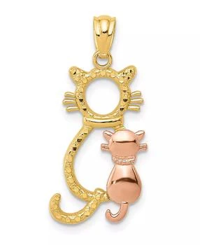 Macy's | Sitting Cats Pendant in 14k Yellow and Rose Gold,商家Macy's,价格¥1157