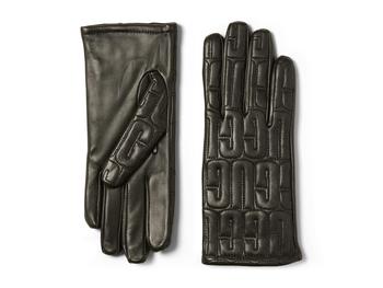 商品Leather Quilted Logo Gloves with Conductive Tech Palm图片