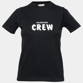 Balenciaga | Balenciaga Black Logo Print Cotton Crewneck T-Shirt XS商品图片,
