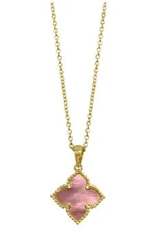 Mother of Pearl Flower Pendant Necklace,价格$20.75