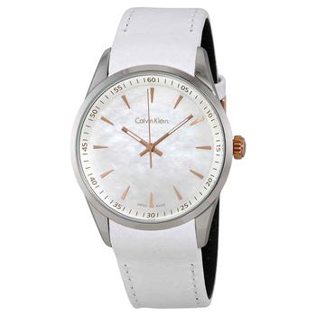 Calvin Klein | Bold White Mother of Pearl Dial Watch K5A31BLG商品图片,1.7折
