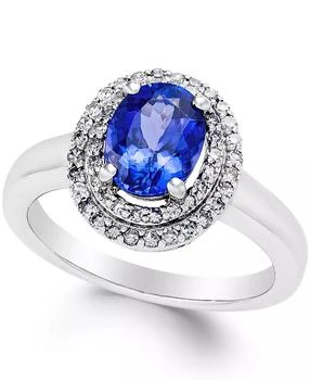 Macy's | Tanzanite (1-1/2 ct. t.w.) and Diamond (1/3 ct. t.w.) Ring in 14k White Gold,商家Macy's,价格¥9253