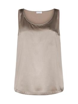 推荐Brunello Cucinelli Embellished Satin Tank Top商品