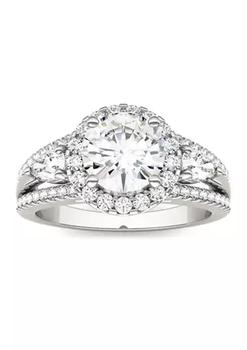 Charles & Colvard, Charles & Colvard | 2.5 ct. t.w. Lab Created Moissanite Halo Engagement Ring in 14K White Gold商品图片 