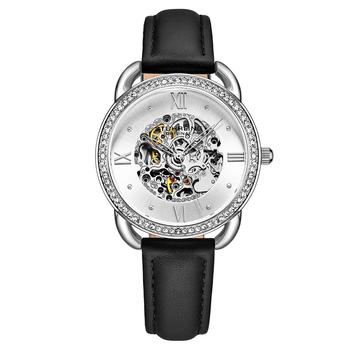 Stuhrling | Women's Automatic Black Genuine Leather Strap Watch 36mm商品图片,