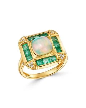 Bloomingdale's | Opal, Emerald & Diamond Statement Ring in 14K Yellow Gold,商家Bloomingdale's,价格¥15812