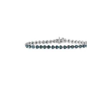 Haus of Brilliance | Black Rhodium Over .925 Sterling Silver 1.0 Cttw Miracle Set Diamond Heart-Link 7" Tennis Bracelet,商家Verishop,价格¥3486