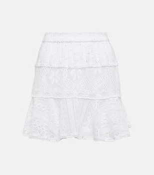 推荐Diamond embroidered cotton-blend miniskirt商品