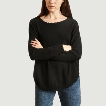 推荐Mela H cashmere sweater with torn edges Noir Kujten商品