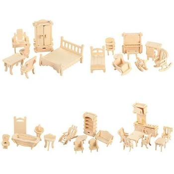 Fresh Fab Finds | 3D Wooden Dollhouse Furniture Puzzles DIY Miniature Furniture Models Set,商家Verishop,价格¥219