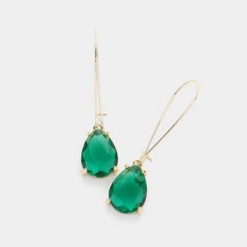 FASHNZFAB | Teardrop Stone Dangle Evening Earrings - Emerald,商家Premium Outlets,价格¥147