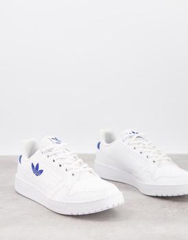 推荐adidas Originals NY90 trainers in white and blue商品