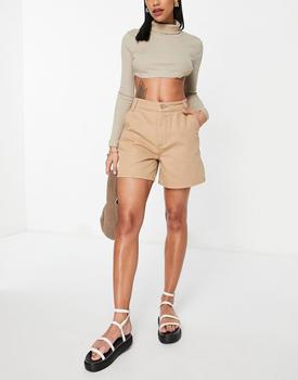 asos design, ASOS | ASOS DESIGN longline casual short in camel商品图片 7.9折