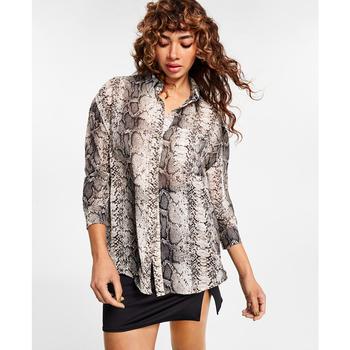 商品Bar III | Women's Long-Sleeve Chiffon Button-Up Shirt, Created for Macy's,商家Macy's,价格¥305图片
