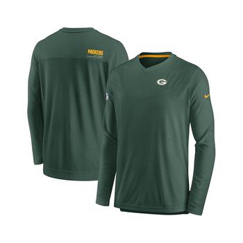 NIKE | Men's Green Green Bay Packers 2022 Sideline Coach Chevron Lock Up Performance Long Sleeve V-Neck T-shirt商品图片,