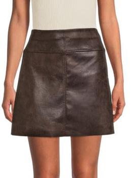 Max Studio | Leatherette A-Line Mini Skirt商品图片,3.5折