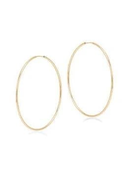 Saks Fifth Avenue | Build Your Own Collection 14K Yellow Gold Endless Tube Hoop Earrings,商家Saks OFF 5TH,价格¥224