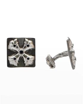 商品Armenta | Men's Romero Blackened Square Maletese Cross Cufflinks,商家Neiman Marcus,价格¥3192图片