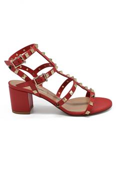 美国valentino鞋, Valentino | Luxury Shoes For Women   Valentino Rockstud Sandals In Red Leather商品图片 9折