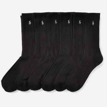 Ralph Lauren | Polo Ralph Lauren Men's 6 Pack Crew Socks - Black商品图片,独家减免邮费