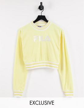 推荐Fila towelling cropped sweatshirt in yellow商品