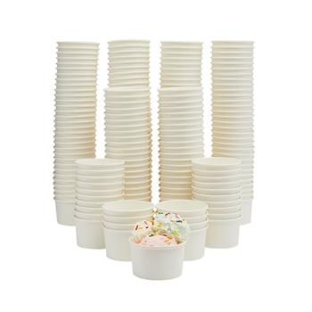 商品200 Pack White Paper Ice Cream Cups for Sundaes and Frozen Yogurt, Disposable Dessert Bowls (8 oz)图片