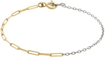 Yvonne Léon | White Gold & Gold Solitaire Bracelet,商家SSENSE CA,价格¥2739