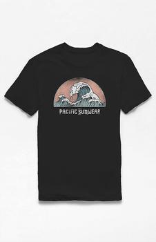 推荐Black Pacific Sunwear Wave Logo T-Shirt商品