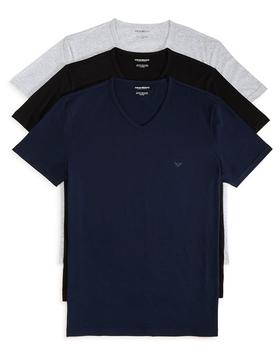 商品纯棉V领T恤三件装,商家Bloomingdale's,价格¥381图片