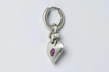 PARTS OF FOUR | PARTS OF FOUR Jazz's Solid Heart Earring (Extra Small, 0.2 CT, Ruby Slice, MA+RUB),商家NOBLEMARS,价格¥4025