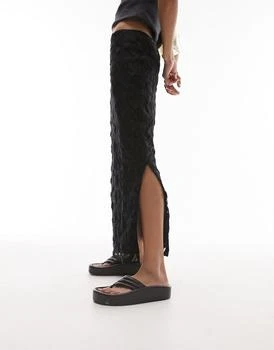 Topshop | Topshop woven lace midi skirt in black,商家ASOS,价格¥118