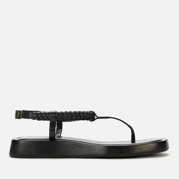 推荐GIA / RHW Women's Rosie 3 Leather Flat Sandals - Black商品