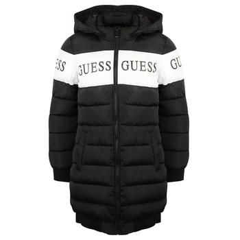 GUESS | Black Long Hooded Puffer Coat商品图片,额外8折, 额外八折