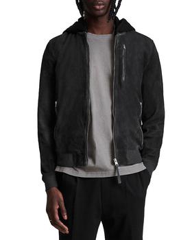 ALL SAINTS | Troy Hooded Leather Bomber Jacket商品图片,独家减免邮费