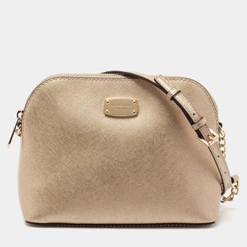 推荐MICHAEL Michael Kors Gold Leather Cindy Shoulder Bag商品