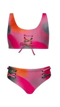 PQ Swim | Pq Swim - Tie Dye Lace Up Bikini,商家ELITE FINDS,价格¥464