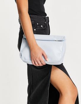 asos包, ASOS | ASOS DESIGN roll top clutch bag in blue商品图片 5折