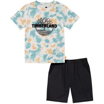 Timberland | Little Boys Short Sleeve Tie Dye Logo T-shirt and Twill Shorts, 2 Piece Set商品图片,2.9折