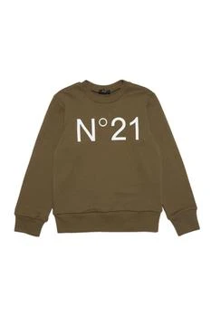 推荐N.21 N21s164u Sweat-shirt N°21 Green Cotton Crew-neck Sweatshirt With Logo商品